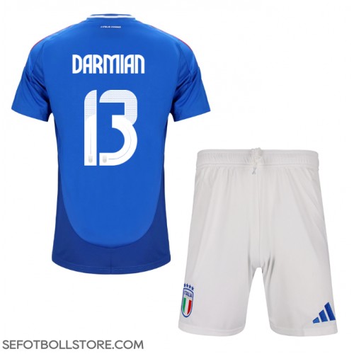 Italien Matteo Darmian #13 Replika babykläder Hemmaställ Barn EM 2024 Kortärmad (+ korta byxor)